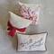 Hello Honey® Cream & Red Hand-Woven Cotton Slub Pillow with Bow